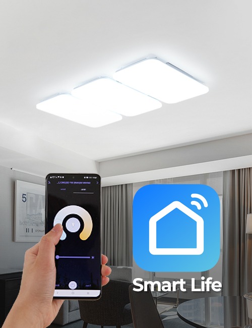 스마트 IoT 슬림 LED 거실등 150W 음성인식 원격제어 밝기조절 