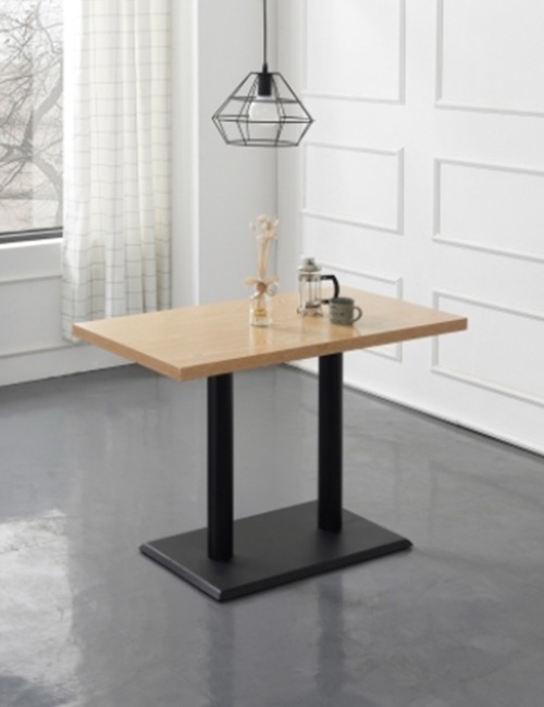 에이크 쌍다리 테이블 [1000/1200] (블랙+네추럴) 업소용 식탁(다리포함) 