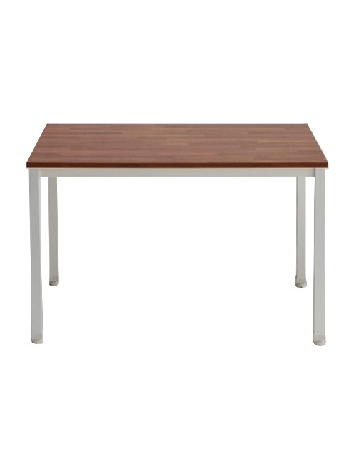 킨더 사각 테이블 [1000/1200] (화이트+멀바우) 업소용 식탁(다리 포함) 